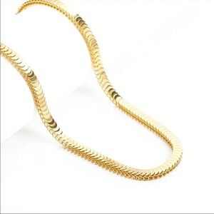 14K gold plated stainless steel snake link chain necklace 22 inches